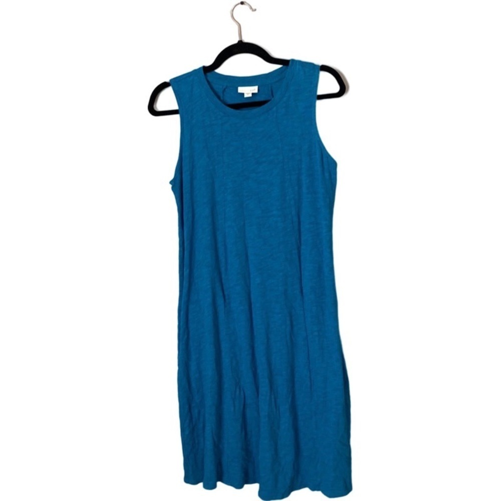 J Jill Teal Blue Tank Seamed Dress - Size Small Pima Cotton